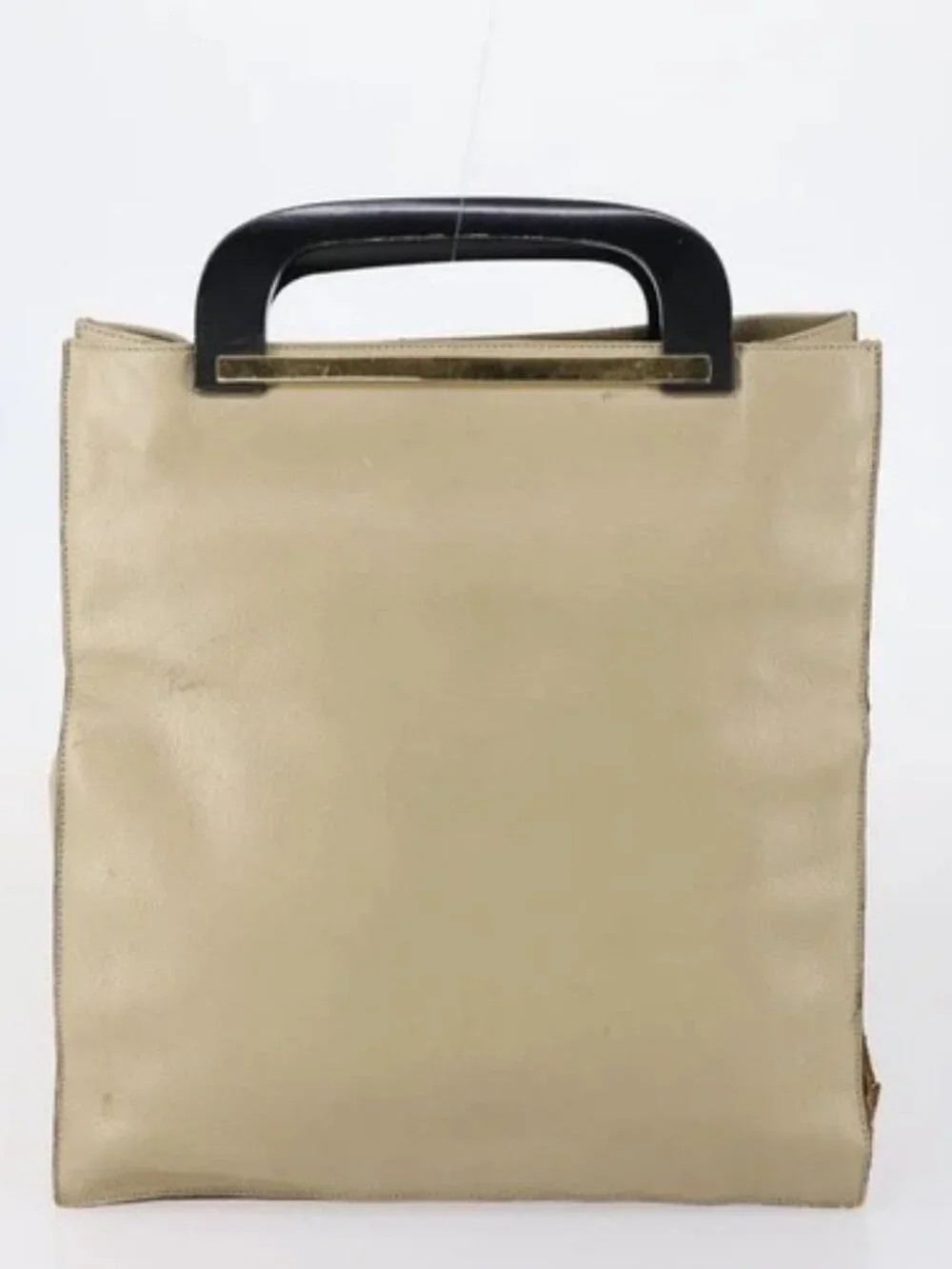 GUCCI GG Canvas Tote Bag Nylon Leather 2 Set Beige Auth 148483
